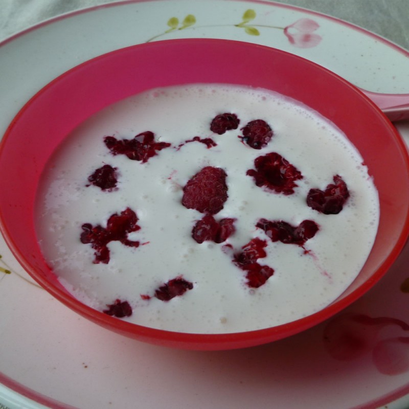 Yoghurt met frambozen